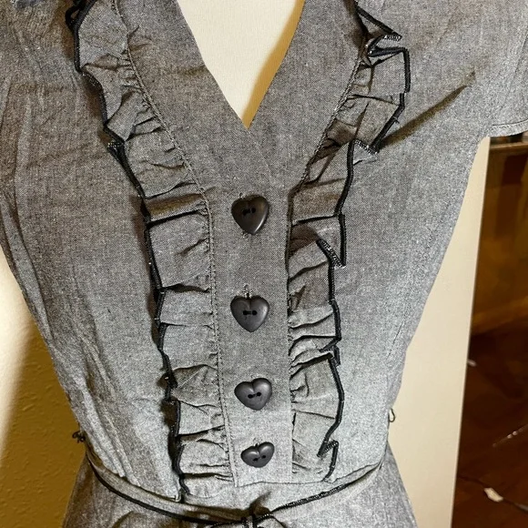 New Yellow Star by ModCloth retro grey dress! - Picture 8 of 9